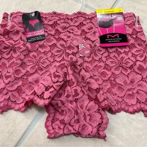 Maidenform Lace Boyshorts, size M/6, pink